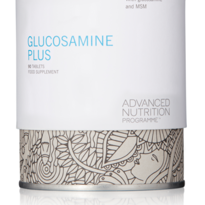 Advanced Nutrition Programme Glucosamine Plus is a daily food supplement for wellbeing.to support our bones, joints and connective tissue.